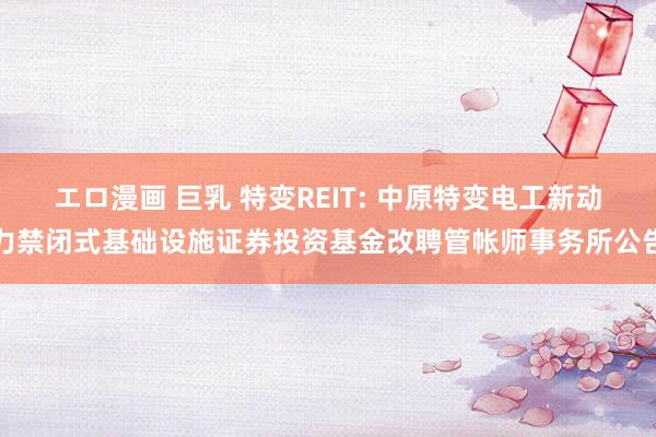 エロ漫画 巨乳 特变REIT: 中原特变电工新动力禁闭式基础设施证券投资基金改聘管帐师事务所公告