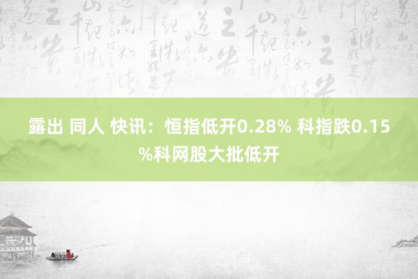 露出 同人 快讯：恒指低开0.28% 科指跌0.15%科网股大批低开