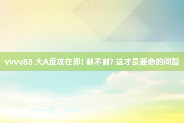 vvvv88 大A反攻在即! 割不割? 这才是要命的问题