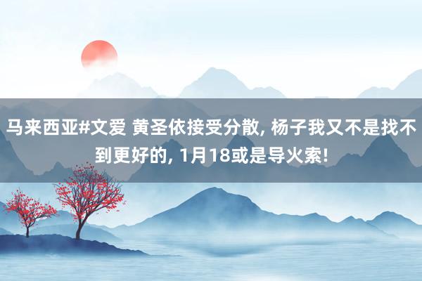 马来西亚#文爱 黄圣依接受分散, 杨子我又不是找不到更好的, 1月18或是导火索!
