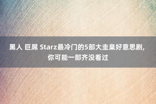黑人 巨屌 Starz最冷门的5部大圭臬好意思剧, 你可能一部齐没看过