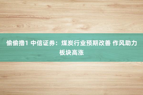 偷偷撸1 中信证券：煤炭行业预期改善 作风助力板块高涨