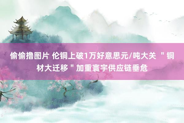 偷偷撸图片 伦铜上破1万好意思元/吨大关 ＂铜材大迁移＂加重寰宇供应链垂危