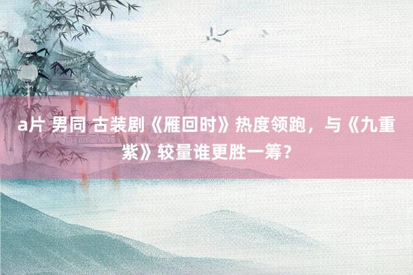 a片 男同 古装剧《雁回时》热度领跑，与《九重紫》较量谁更胜一筹？