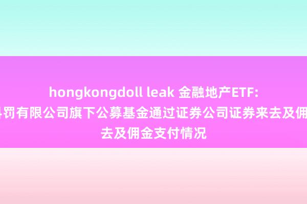hongkongdoll leak 金融地产ETF: 广发基金科罚有限公司旗下公募基金通过证券公司证券来去及佣金支付情况