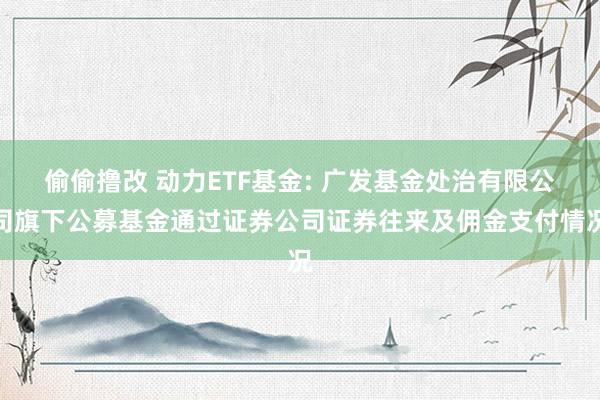 偷偷撸改 动力ETF基金: 广发基金处治有限公司旗下公募基金通过证券公司证券往来及佣金支付情况