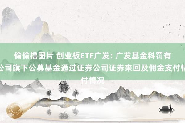 偷偷撸图片 创业板ETF广发: 广发基金科罚有限公司旗下公募基金通过证券公司证券来回及佣金支付情况