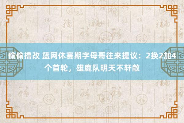 偷偷撸改 篮网休赛期字母哥往来提议：2换2加4个首轮，雄鹿队明天不轩敞