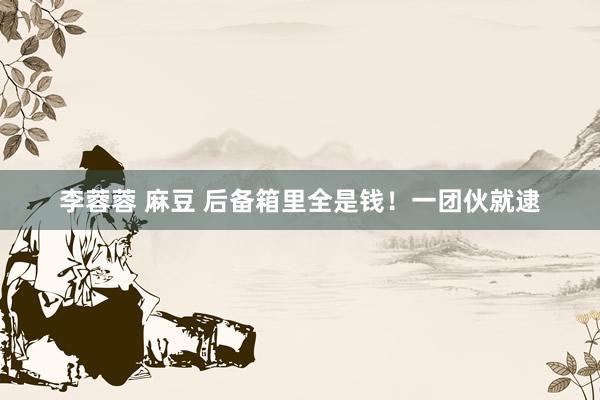 李蓉蓉 麻豆 后备箱里全是钱！一团伙就逮