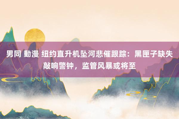 男同 動漫 纽约直升机坠河悲催跟踪：黑匣子缺失敲响警钟，监管风暴或将至