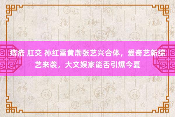痔疮 肛交 孙红雷黄渤张艺兴合体，爱奇艺新综艺来袭，大文娱家能否引爆今夏