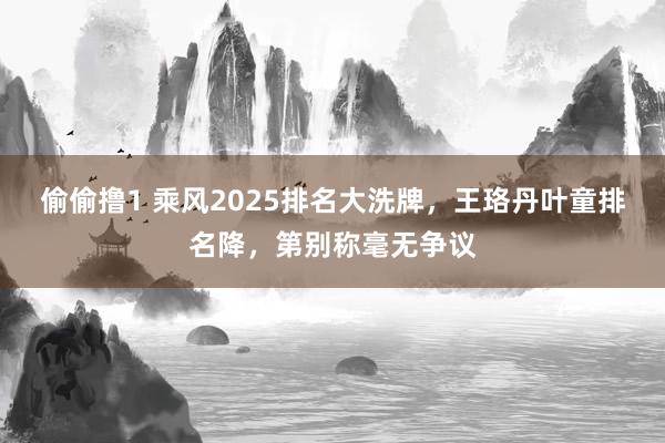 偷偷撸1 乘风2025排名大洗牌，王珞丹叶童排名降，第别称毫无争议