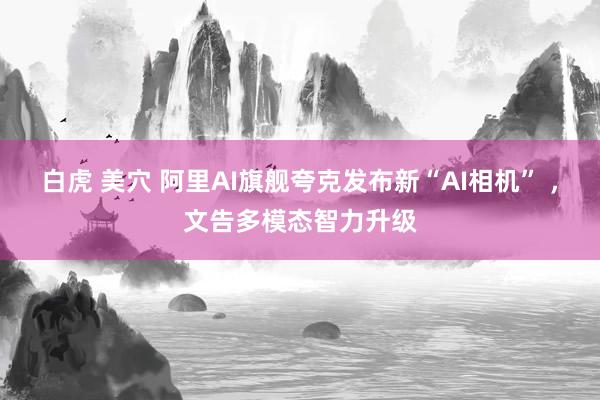 白虎 美穴 阿里AI旗舰夸克发布新“AI相机” ，文告多模态智力升级